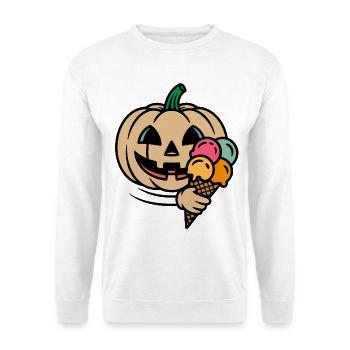 Kürbis Halloween Eisfreude Cartoon - Unisex Sweatshirt - white - Front