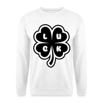 Chance Trèfle 4 Feuilles Couleurs Sélectionnables - Sweat-shirt Unisexe - blanc - Devant