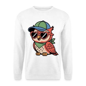 Lunettes de soleil au look rétro - Sweat-shirt Unisexe - blanc - Devant