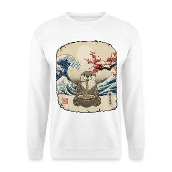 Ramen de la loutre asiatique - Sweat-shirt Unisexe - blanc - Devant