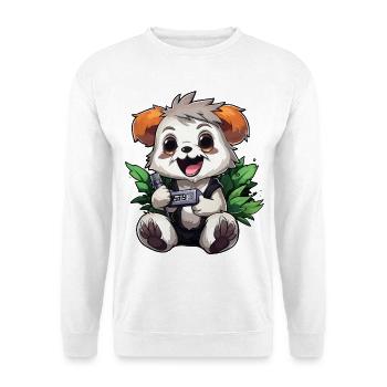 Panda Gamer mit Controller - Unisex Pullover - Weiß - Vorne