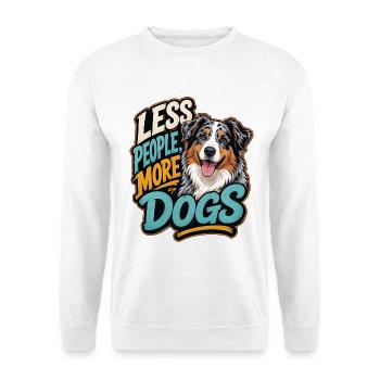 Australian Shepherd - Unisex Pullover - Weiß - Vorne - Alina (178cm) & Michal (187cm)