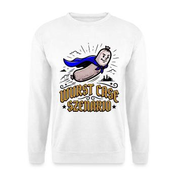 Wurst Case Szenario - Rette das Volksfest - Unisex Pullover - Weiß - Vorne - Alina (178cm) & Michal (187cm)