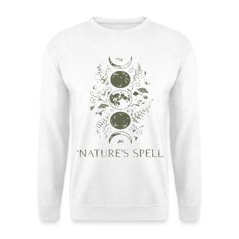 Naturzauber Kreislauf Muster - Unisex Pullover - Weiß - Vorne - Alina (178cm) & Michal (187cm)