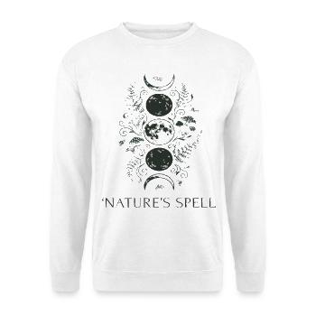 Naturzauber Mondkreis - Unisex Pullover - Weiß - Vorne - Alina (178cm) & Michal (187cm)
