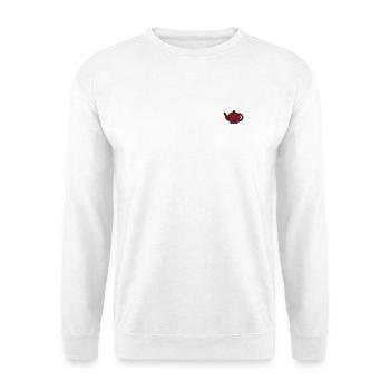 Teekessel bestickt - Unisex Pullover - Weiß - Vorne