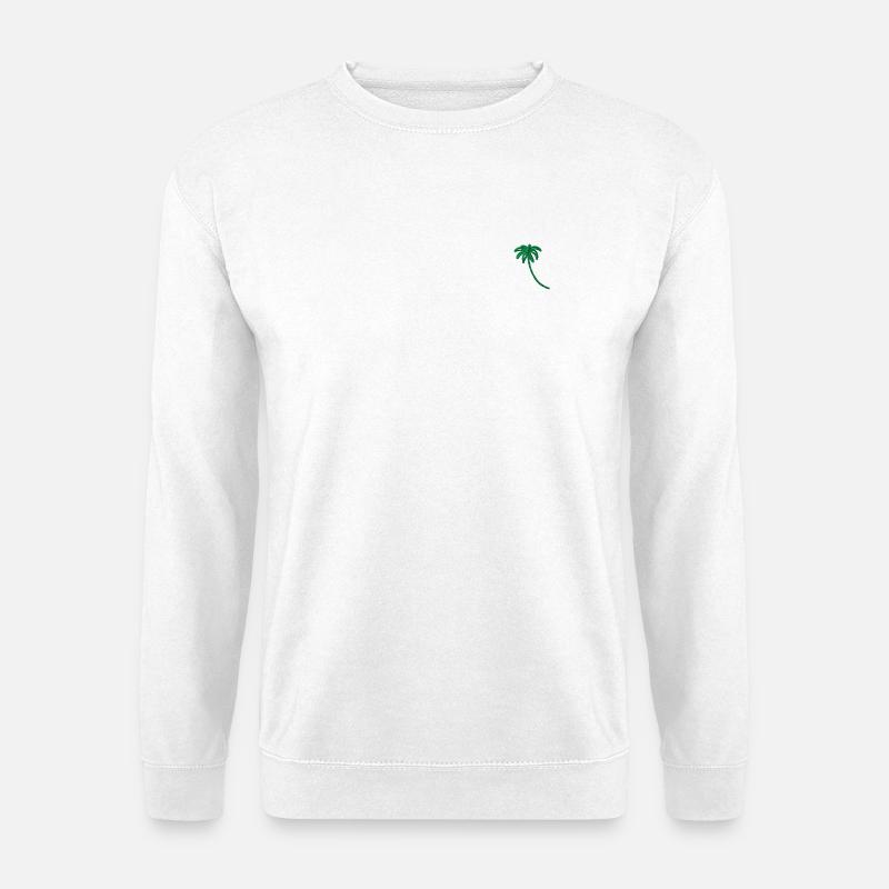 Palm Tree Embroidered - Unisex Sweatshirt - white