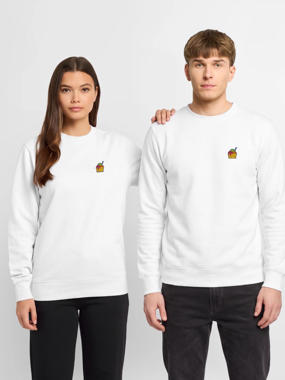 Eis - Unisex Pullover - Weiß - Vorne - Alina (178cm) & Michal (187cm)
