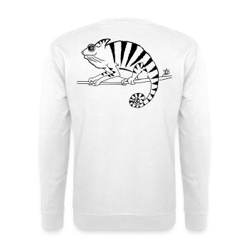 witziges Chamäleon Reptilien  - Unisex Pullover - Weiß - Hinten