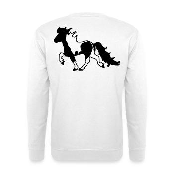 Islandpferd Schecke Reiten Pferde Tölt - Unisex Pullover - Weiß - Hinten
