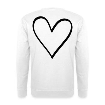 Heart symbol love friendship life gift - Unisex Sweatshirt - white - Back