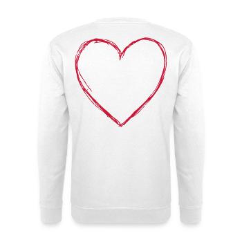 Heart love symbol gift birthday friendship - Unisex Sweatshirt - white - Back