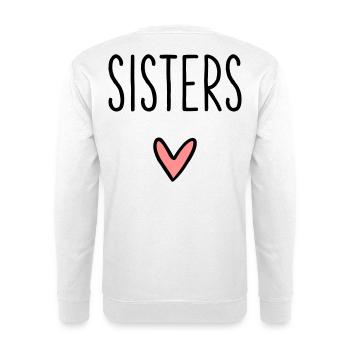 Sisters heart best friend sister love - Unisex Sweatshirt - white - Back