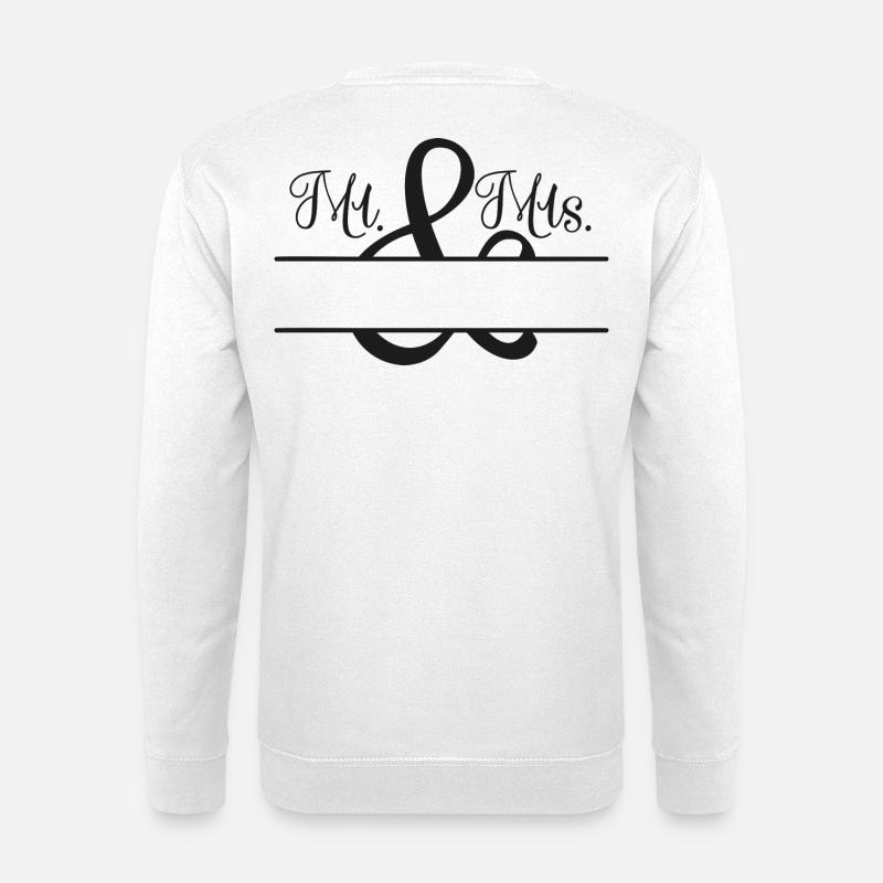 Mr. & Mrs. + Name zum Anpassen - Unisex Pullover - Weiß