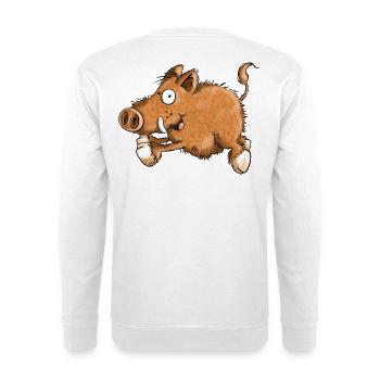 Flotte Wutz - Wildschwein - Eber - Sau - Geschenk - Unisex Pullover - Weiß - Hinten