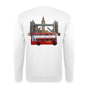 London Landmarks Collage - Unisex Pullover - Weiß - Hinten