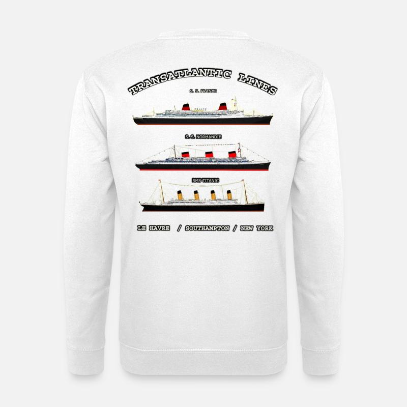 TRANSATLANTIC LINES Louis RUNEMBERG © Adagp - Sweat-shirt Unisexe - blanc