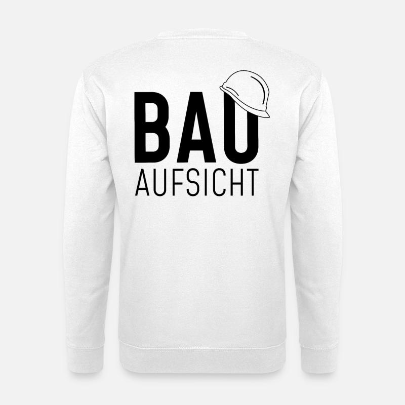 Bauaufsicht mit Helm - Unisex Pullover - Weiß