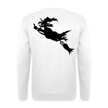 Witch with broom funny - Unisex Sweatshirt - white - Back