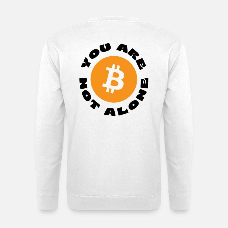 Bitcoin Symbol "You Are Not Alone" - Unisex Pullover - Weiß