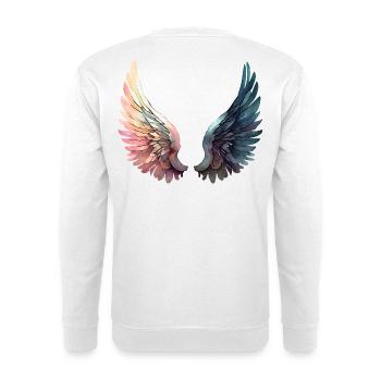 Künstlerische Regenbogenflügel - Unisex Pullover - Weiß - Hinten