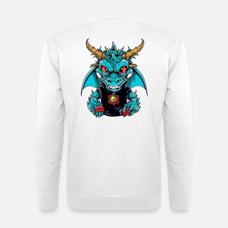 Dragon design with mystical scenery - Unisex Sweatshirt - white