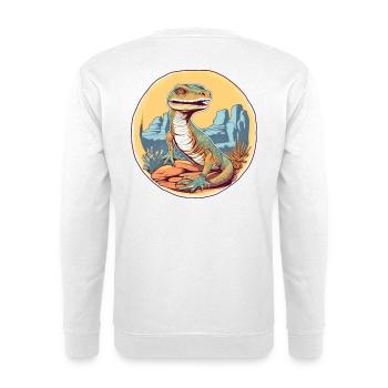 Dinosaures dans le panorama du désert - Sweat-shirt Unisexe - blanc - Dos
