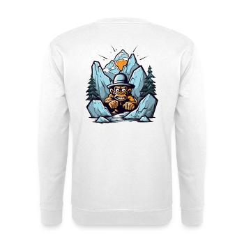 Abstrakter Berggorilla mit Hut - Unisex Pullover - Weiß - Hinten