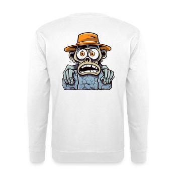 Toter Entdecker mit Hut und Knochenblick - Unisex Pullover - Weiß - Hinten