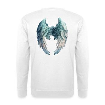 Blue Wings in Watercolor Heart - Unisex Sweatshirt - white - Back