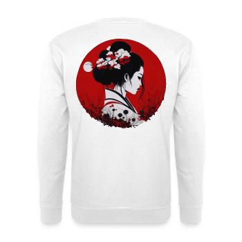 Fille japonaise - Sweat-shirt Unisexe - blanc - Dos