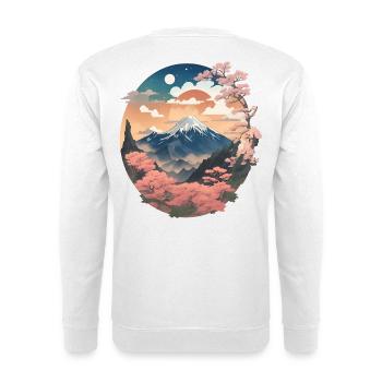 japanische Berglandschaft - Unisex Pullover - Weiß - Hinten