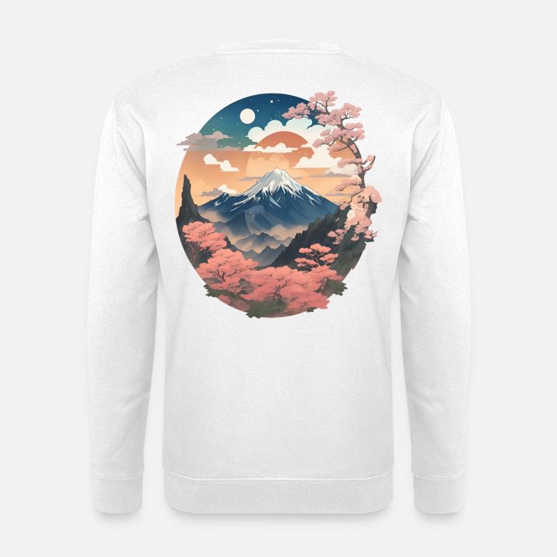japanische Berglandschaft - Unisex Pullover - Weiß