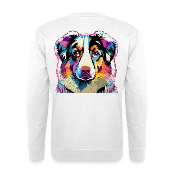 Colorful Australia Shepherd - Unisex Sweatshirt - white - Back