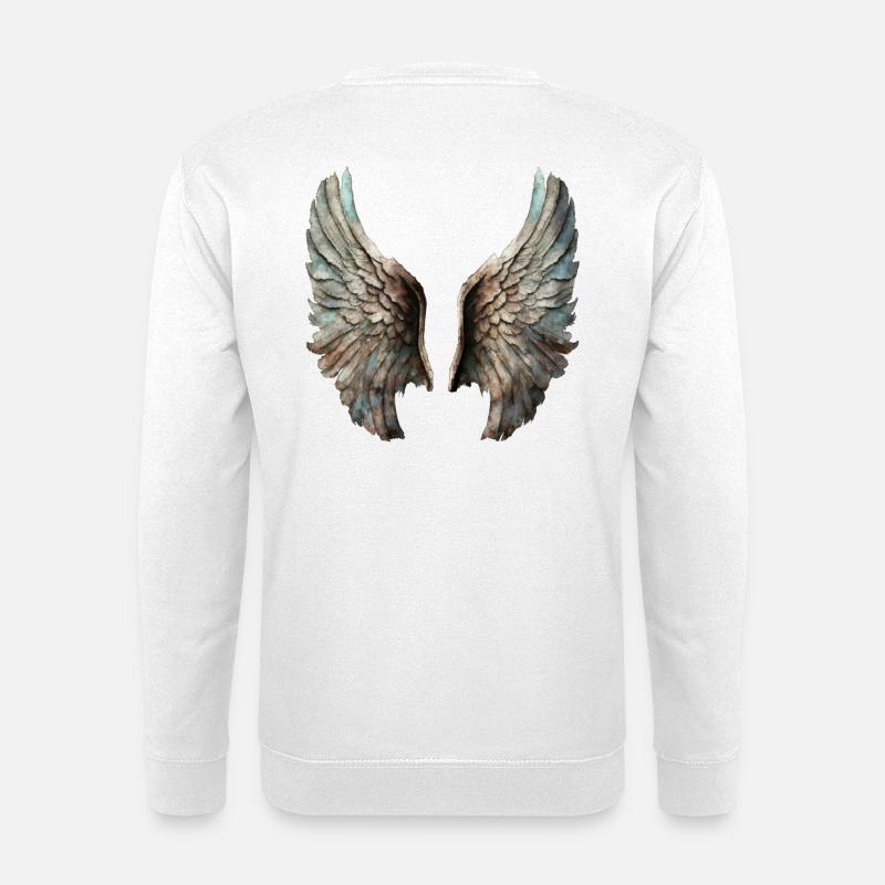 Engelsflügel in natürlicher Farbkarte - Unisex Pullover - Weiß