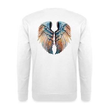Bunte Flügel im Flug - Unisex Pullover - Weiß - Hinten