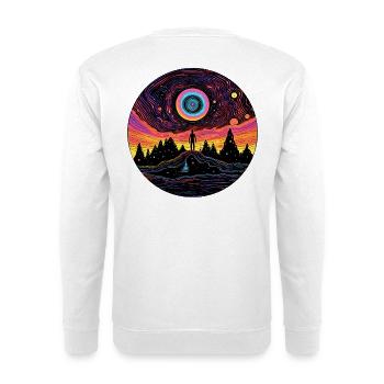Am Rande des Ereignishorizonts - Surreales Motiv - Unisex Pullover - Weiß - Hinten