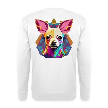 Farbenfrohe Chihuahua Illustration - Unisex Pullover - Weiß - Hinten