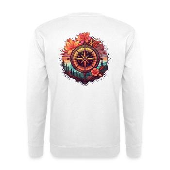 Belle boussole Boho avec des fleurs et des arbres - Sweat-shirt Unisexe - blanc - Dos
