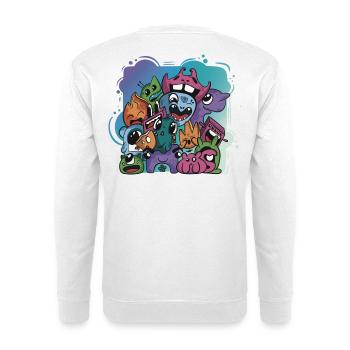 Monster fantasy doodle art drawing characters - Unisex Sweatshirt - white - Back