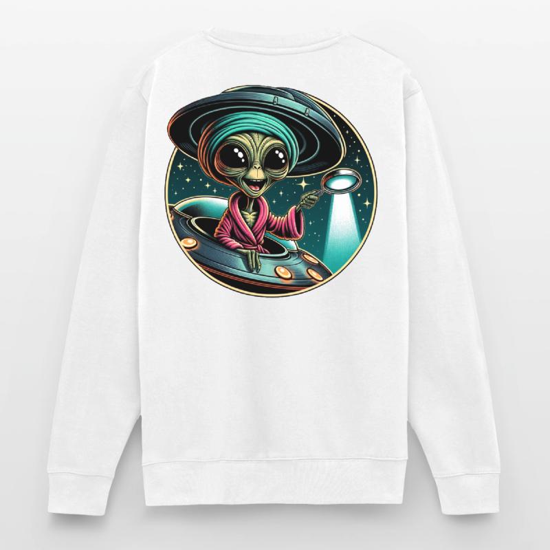 Alien detective in UFO light Unisex Sweatshirt