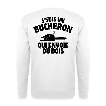 bûcheron, forêt, élagage - Sweat-shirt Unisexe - blanc - Dos