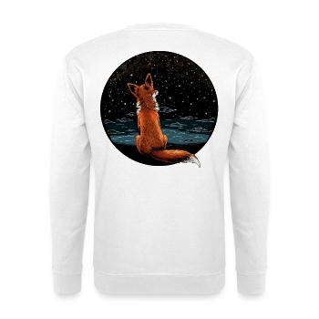 Fox with starry sky - Unisex Sweatshirt - white - Back