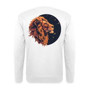 Lion with starry sky - Unisex Sweatshirt - white - Back