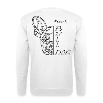 French Bulldog - Unisex Pullover - Weiß - Hinten