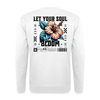 Hibiskus Blau Tropenblüte Let your soul bloom - Unisex Pullover - Weiß - Hinten