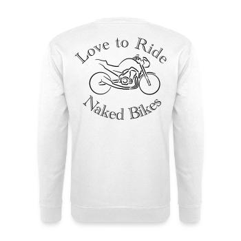 Les motards aiment faire du vélo nu - Sweat-shirt Unisexe - blanc - Dos