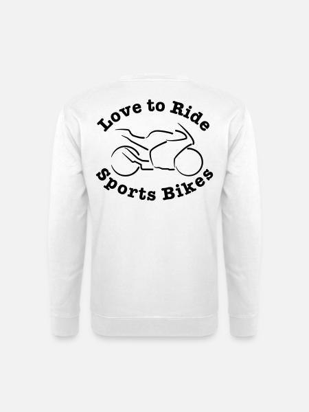Motorrad Love to Ride Sports Bikes - Unisex Pullover - Weiß