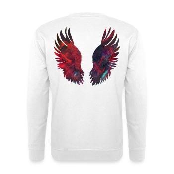 Leuchtende Feuerflügel - Unisex Pullover - Weiß - Hinten