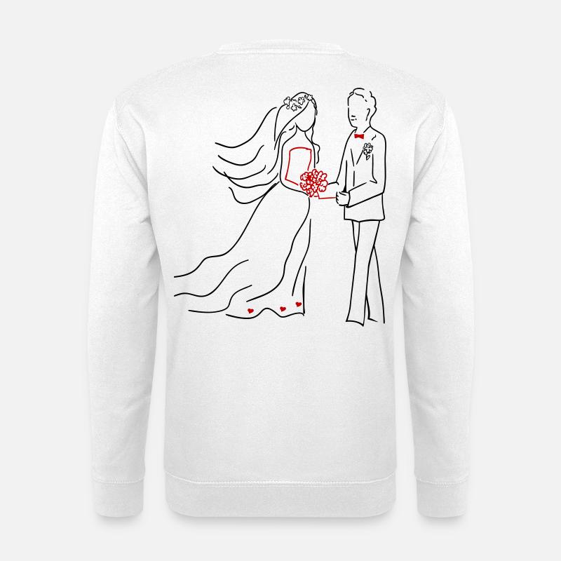 Hochzeit Braut und Bräutigam - Unisex Pullover - Weiß
